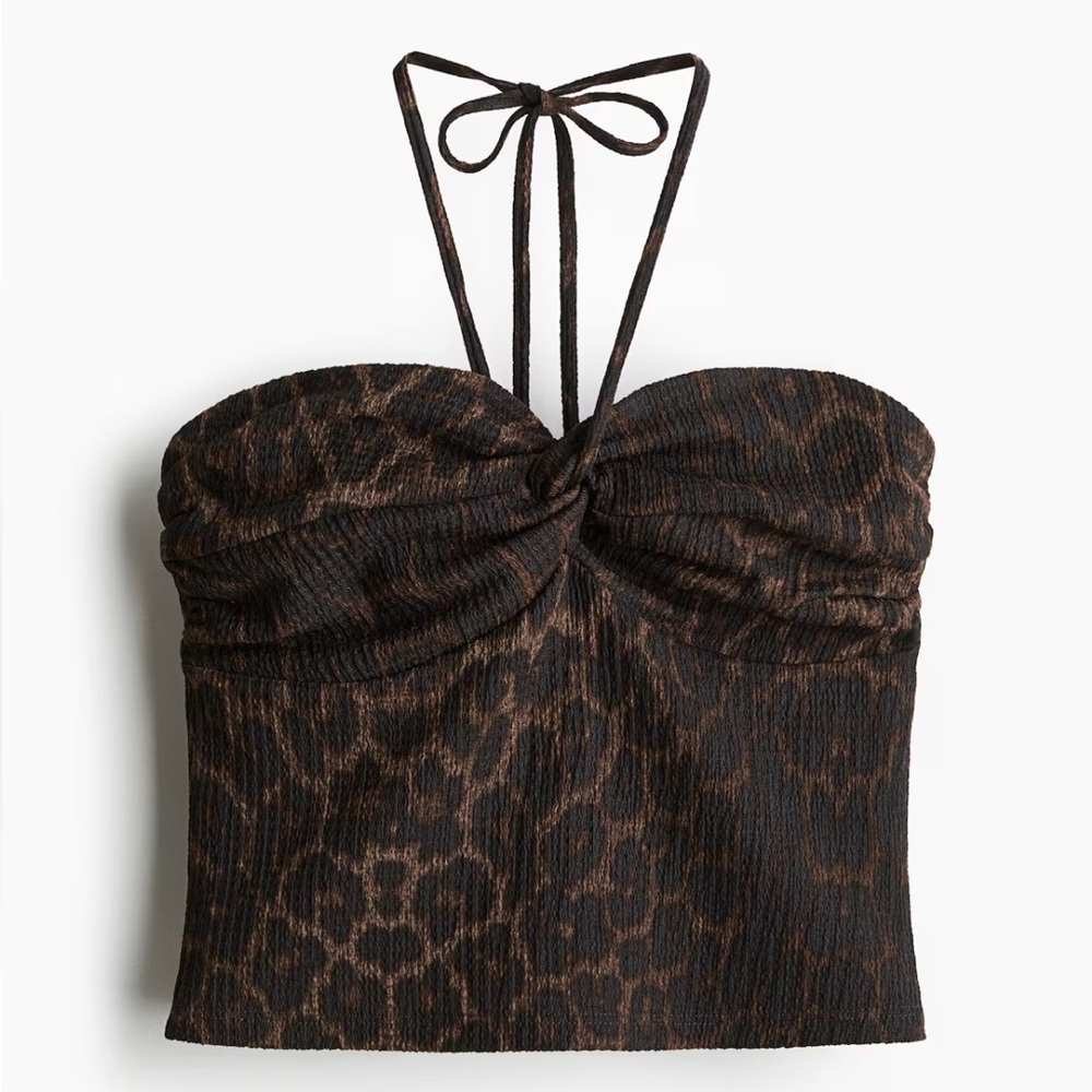 H&M Leopard Print Halter Top - Brown - Picture 3 of 7